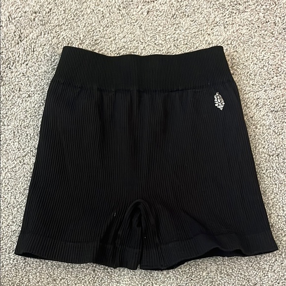 FP Movement by Free People Pants - Black Bike Shorts with Elastic Waistband